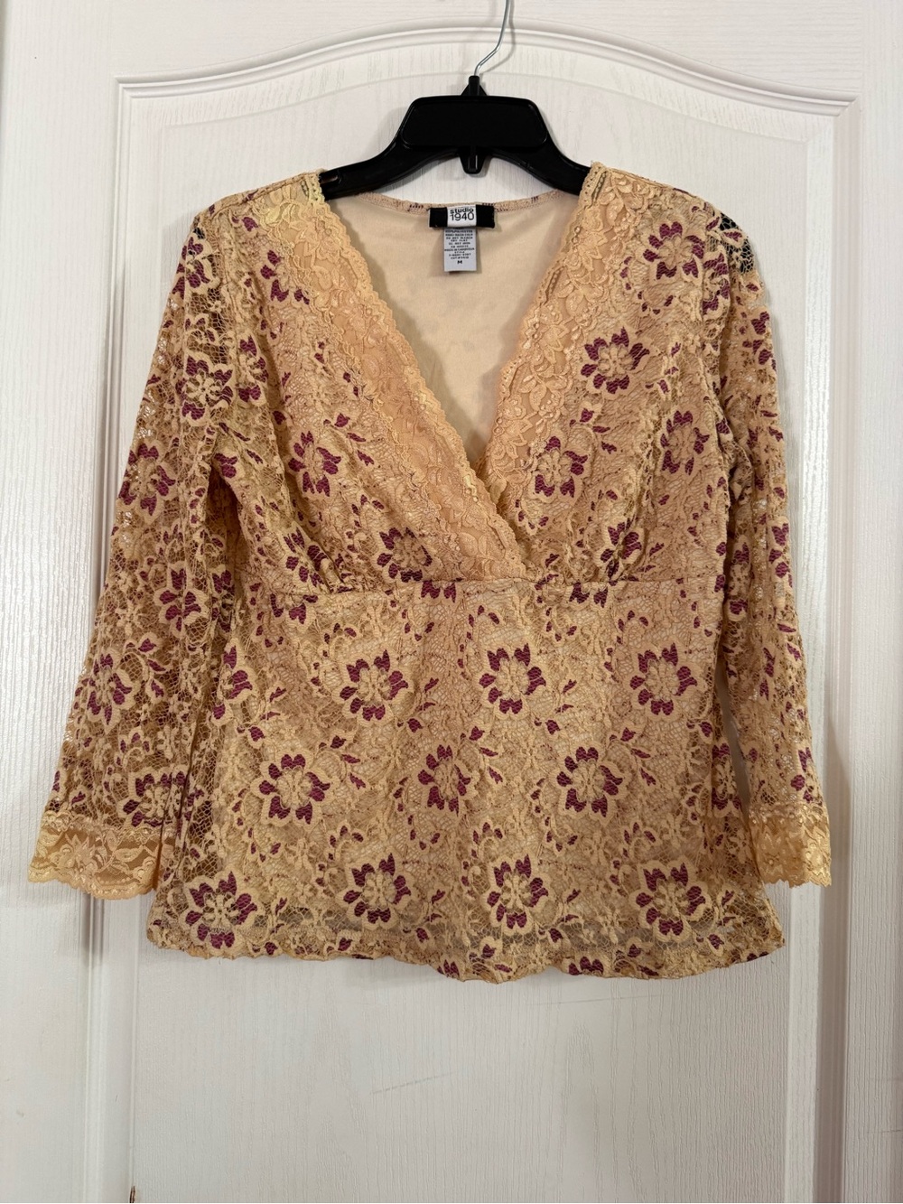 Studio 940 Women’s Y2K Lace Lined Boho Top Sz M. SP-53